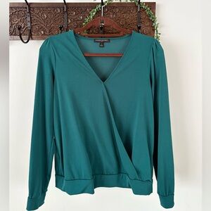 Banana Republic Teal V-Neck Blouse